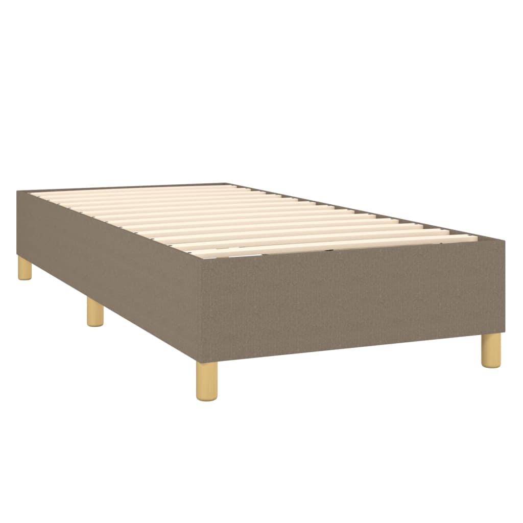 vidaXL Κρεβάτι Boxspring με Στρώμα Taupe 90x200 εκ. Υφασμάτινο