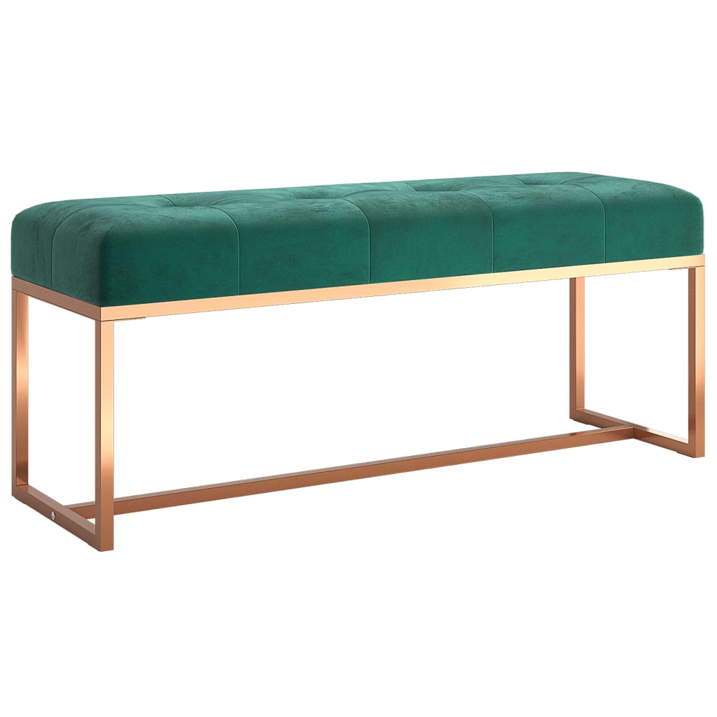 vidaXL Πάγκος Σκούρο Πράσινο 110 x 36 x 45 εκ. Βελούδινος