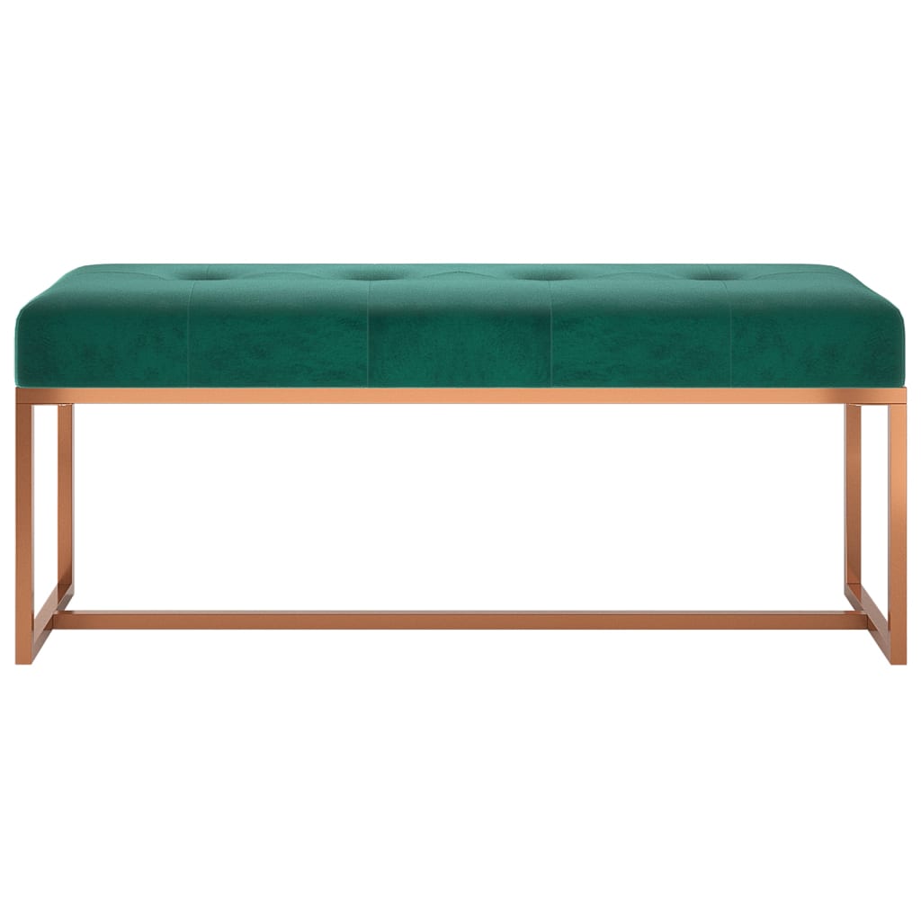 vidaXL Πάγκος Σκούρο Πράσινο 110 x 36 x 45 εκ. Βελούδινος