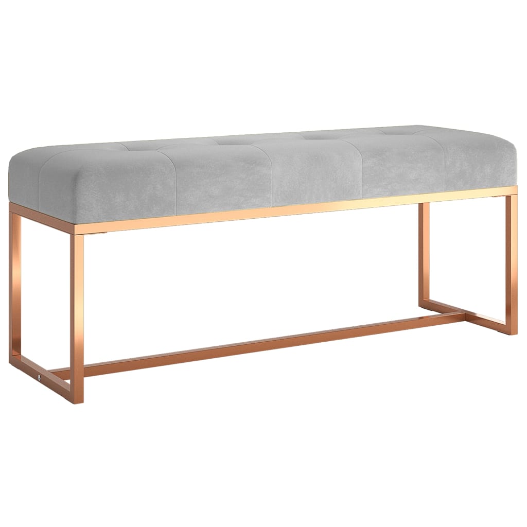 vidaXL Πάγκος Γκρι 110 x 36 x 45 εκ. Βελούδινος