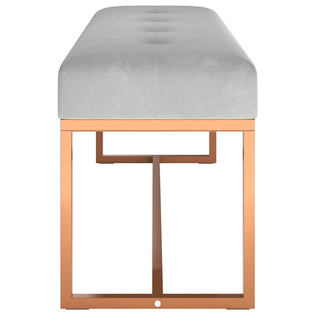vidaXL Πάγκος Γκρι 110 x 36 x 45 εκ. Βελούδινος