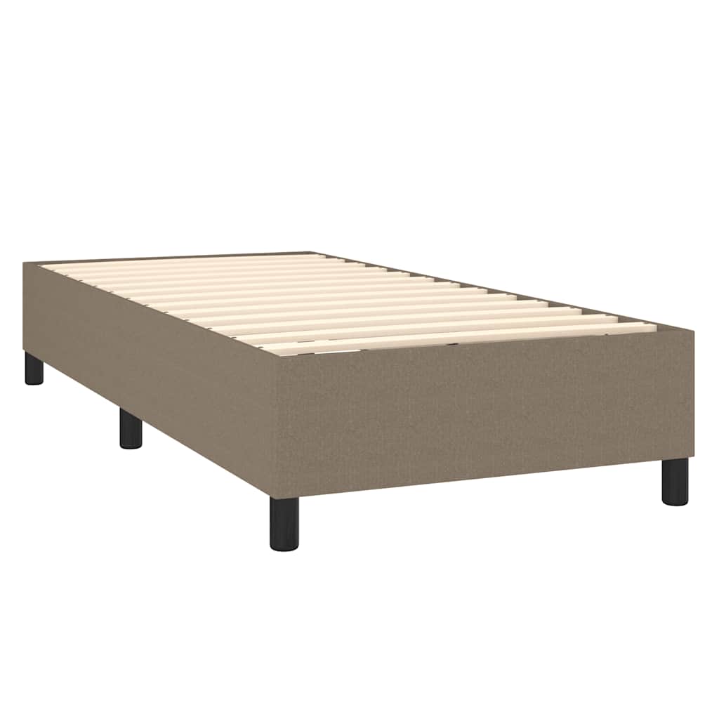 vidaXL Κρεβάτι Boxspring με Στρώμα Taupe 90x190 εκ.Υφασμάτινο