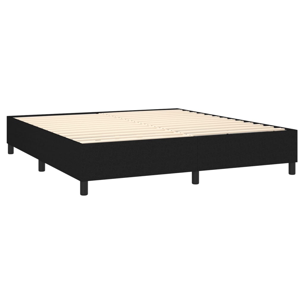 vidaXL Κρεβάτι Boxspring με Στρώμα Μαύρο 180x200 εκ. Υφασμάτινο