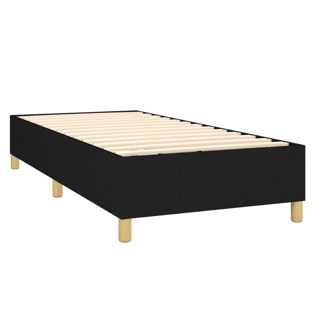 vidaXL Κρεβάτι Boxspring με Στρώμα Μαύρο 80 x 200 εκ. Υφασμάτινο