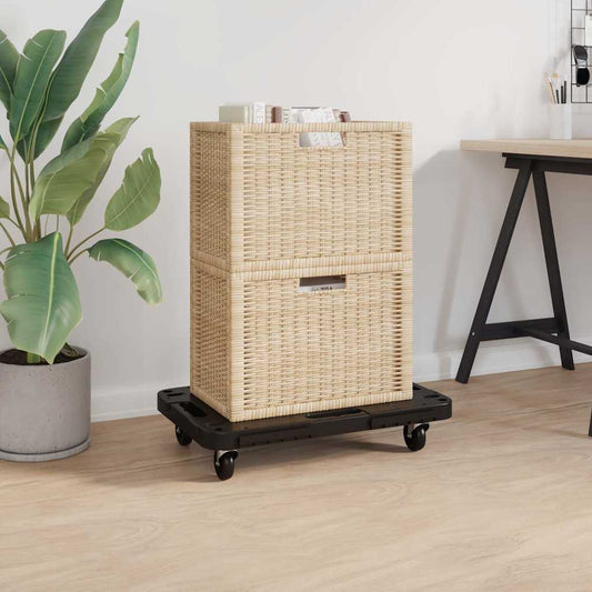 vidaXL Τρόλεϊ Μεταφοράς 5 Τεμ. Μαύρα 58 x 38 x 12 εκ. Πολυπροπυλένιο