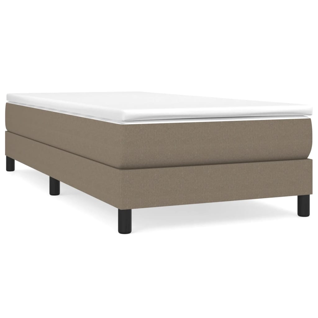 vidaXL Κρεβάτι Boxspring με Στρώμα Taupe 90x200 εκ. Υφασμάτινο