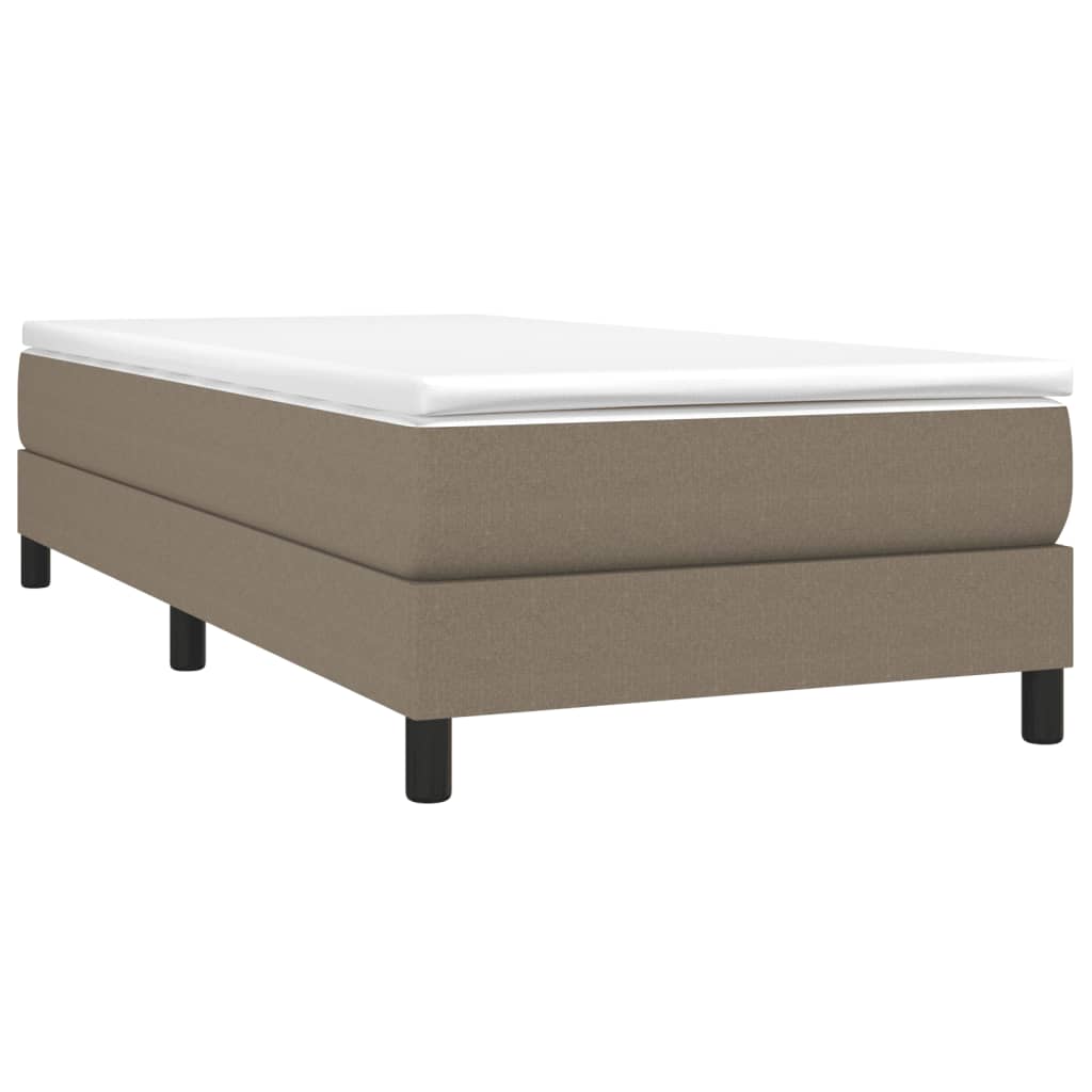 vidaXL Κρεβάτι Boxspring με Στρώμα Taupe 90x200 εκ. Υφασμάτινο