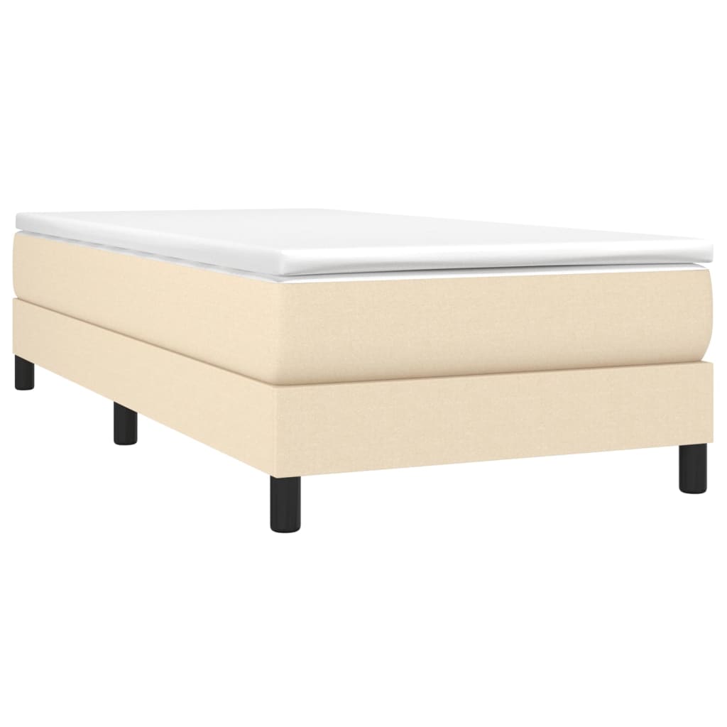vidaXL Κρεβάτι Boxspring με Στρώμα Κρεμ 100 x 200 εκ. Υφασμάτινο