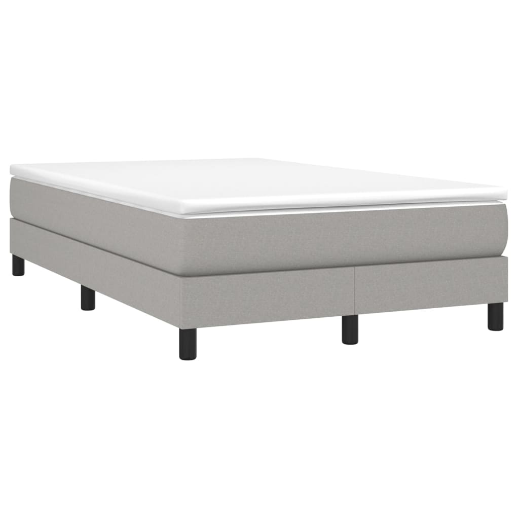 vidaXL Κρεβάτι Boxspring με Στρώμα Ανοιχτό Γκρι 120x200 εκ. Υφασμάτινο