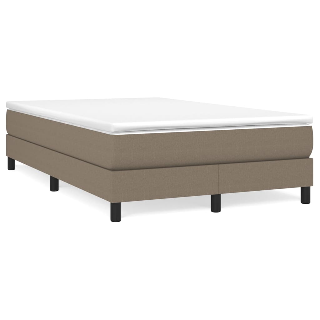 vidaXL Κρεβάτι Boxspring με Στρώμα Taupe 120x200 εκ. Υφασμάτινο