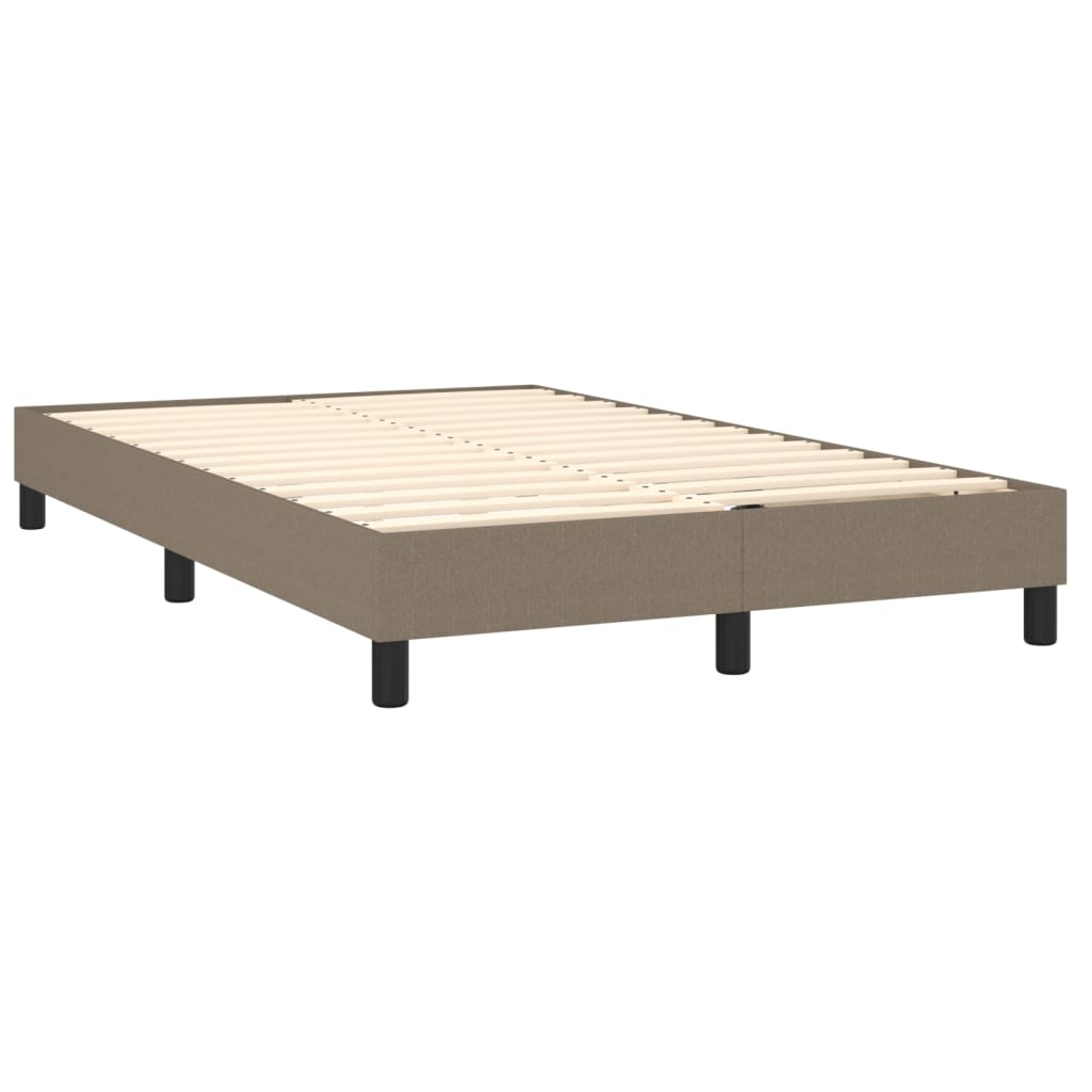 vidaXL Κρεβάτι Boxspring με Στρώμα Taupe 120x200 εκ. Υφασμάτινο