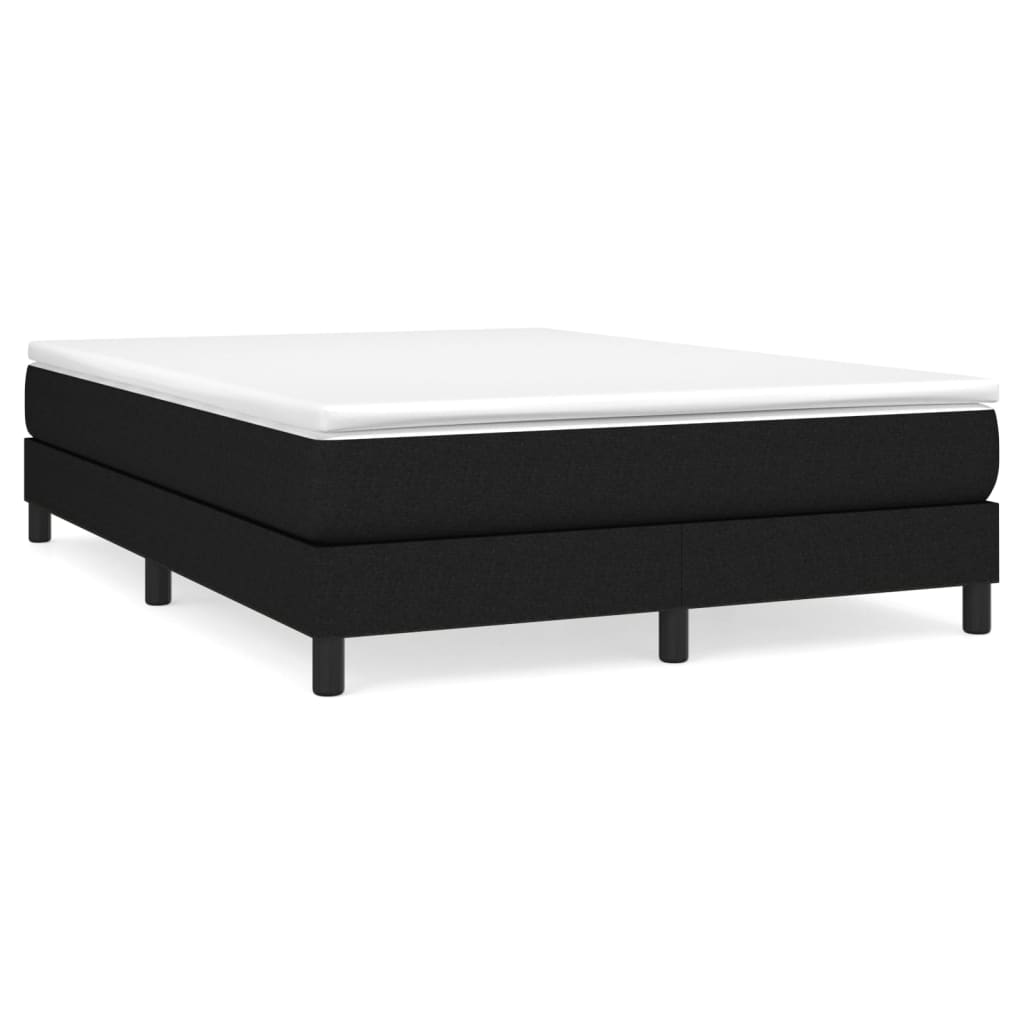 vidaXL Κρεβάτι Boxspring με Στρώμα Μαύρο 140x190 εκ. Υφασμάτινο
