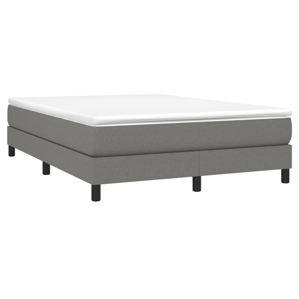 vidaXL Κρεβάτι Boxspring με Στρώμα Σκούρο Γκρι 140x200 εκ Υφασμάτινο