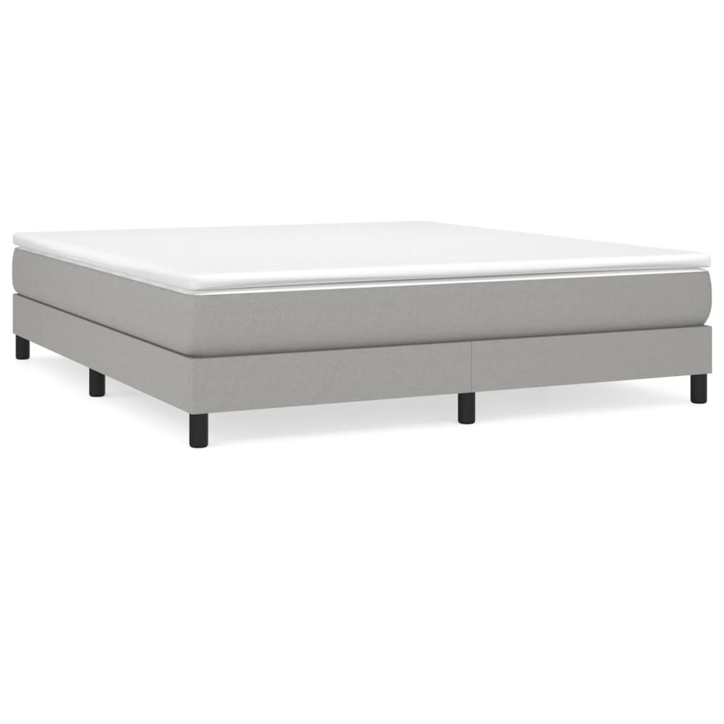 vidaXL Κρεβάτι Boxspring με Στρώμα Ανοιχτό Γκρι 180x200 εκ. Υφασμάτινο