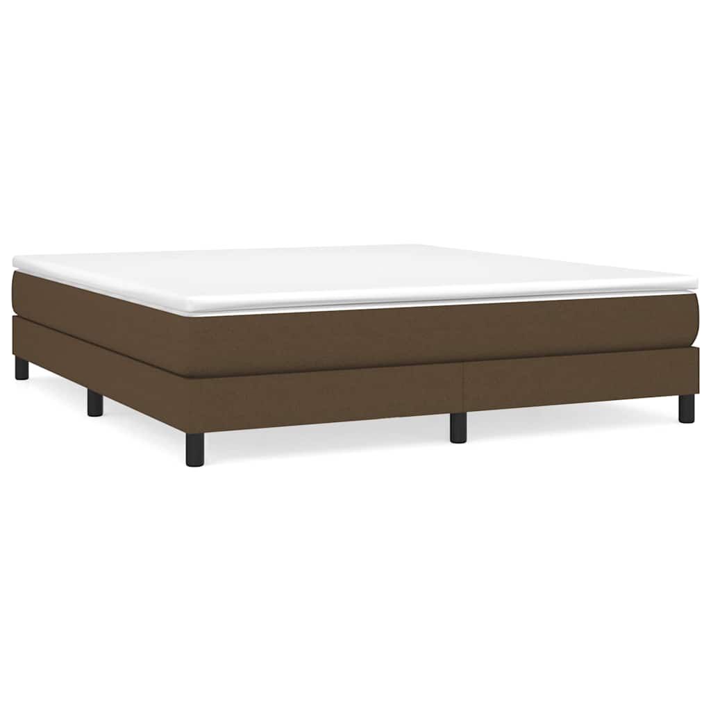 vidaXL Κρεβάτι Boxspring με Στρώμα Σκούρο Καφέ 180x200 εκ Υφασμάτινο