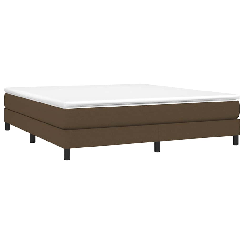 vidaXL Κρεβάτι Boxspring με Στρώμα Σκούρο Καφέ 180x200 εκ Υφασμάτινο