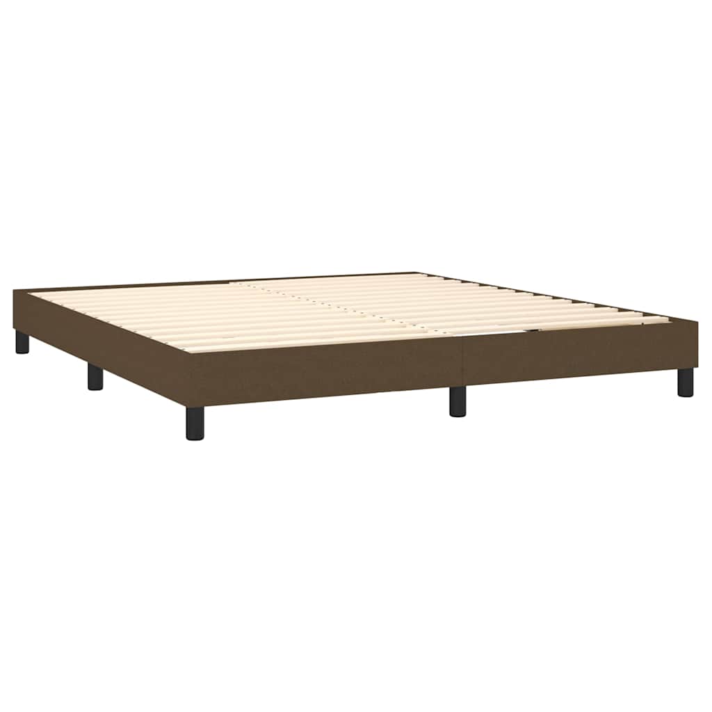 vidaXL Κρεβάτι Boxspring με Στρώμα Σκούρο Καφέ 180x200 εκ Υφασμάτινο