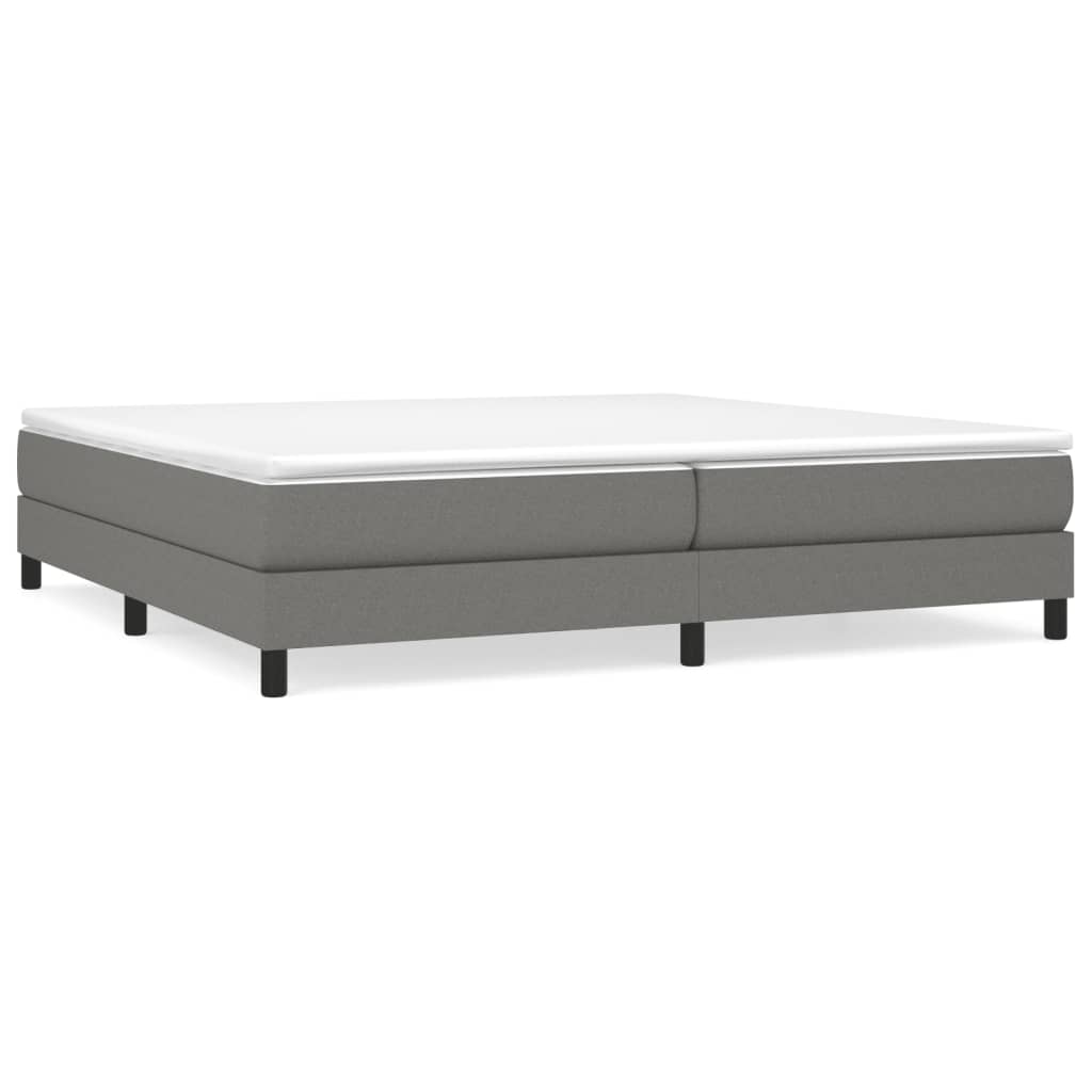 vidaXL Κρεβάτι Boxspring με Στρώμα Σκούρο Γκρι 200x200 εκ. Υφασμάτινο