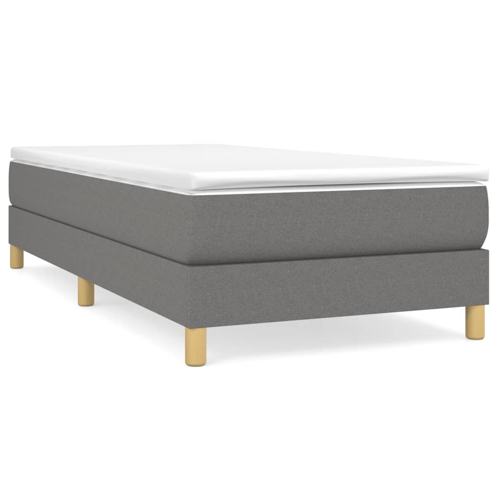 vidaXL Κρεβάτι Boxspring με Στρώμα Σκούρο Γκρι 80x200 εκ. Υφασμάτινο