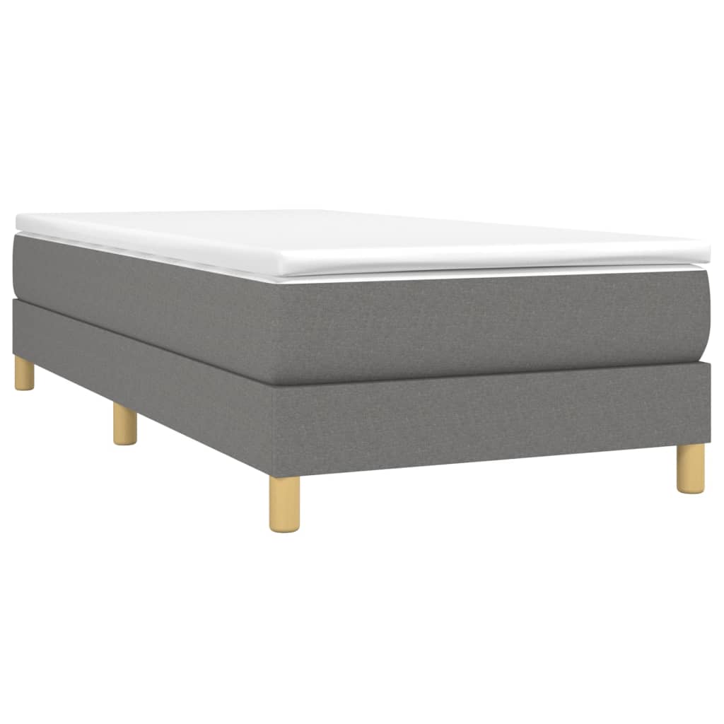 vidaXL Κρεβάτι Boxspring με Στρώμα Σκούρο Γκρι 80x200 εκ. Υφασμάτινο