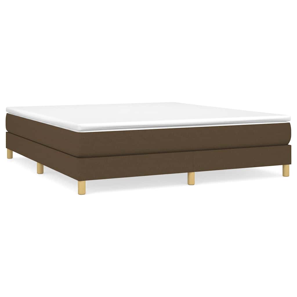 vidaXL Κρεβάτι Boxspring με Στρώμα Σκούρο Καφέ 160x200 εκ Υφασμάτινο