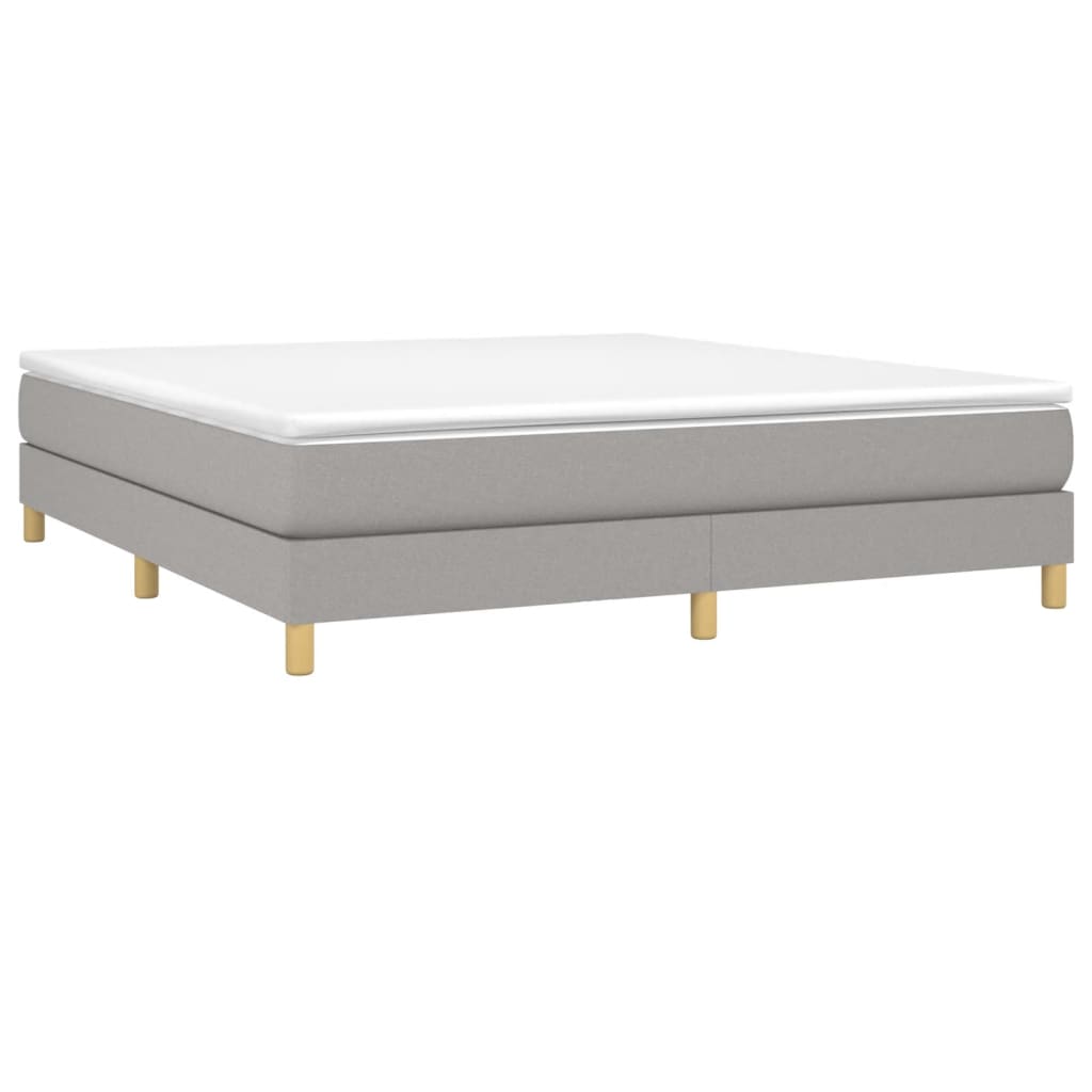 vidaXL Κρεβάτι Boxspring με Στρώμα Ανοιχτό Γκρι 180x200 εκ. Υφασμάτινο