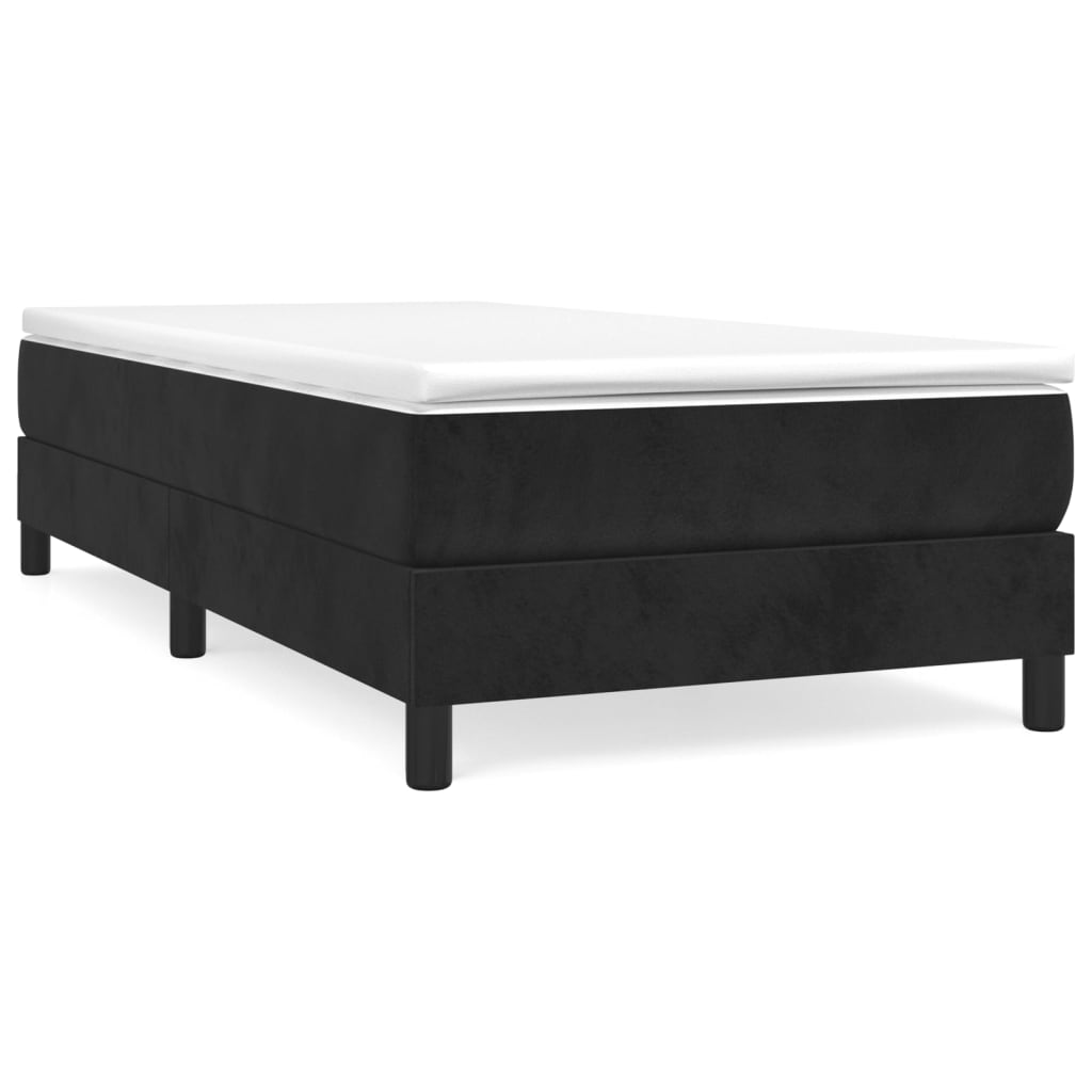 vidaXL Κρεβάτι Boxspring με Στρώμα Μαύρο 80 x 200 εκ. Βελούδινο