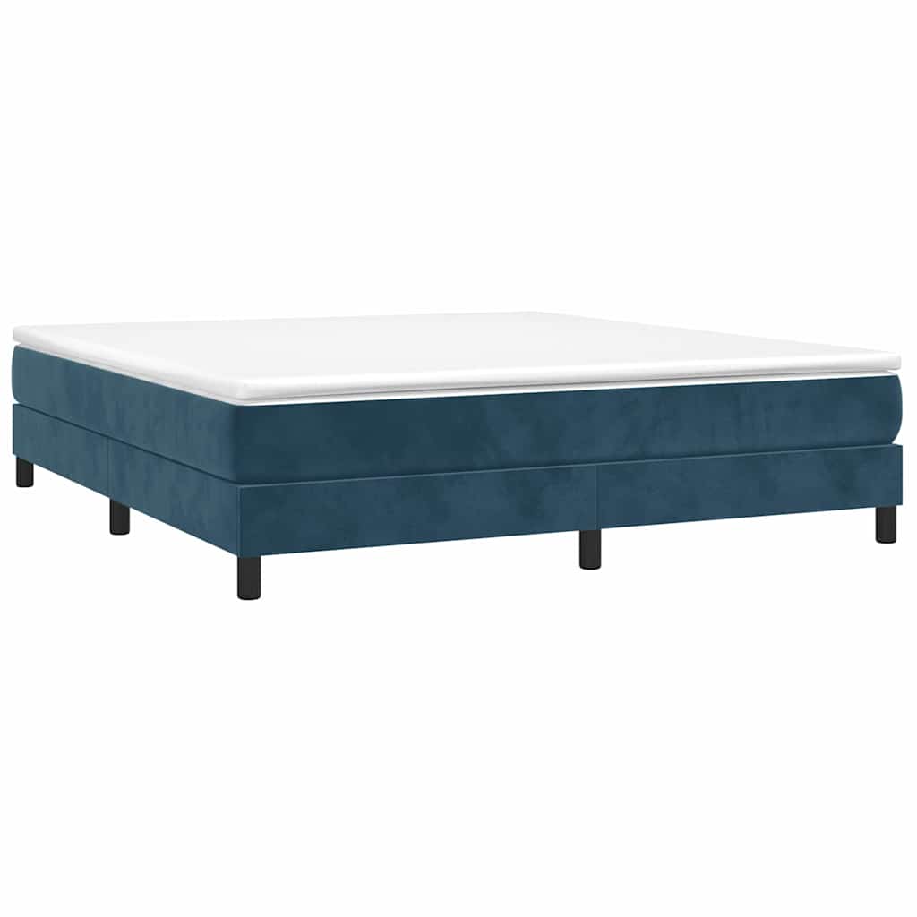vidaXL Κρεβάτι Boxspring με Στρώμα Σκούρο Μπλε 180x200 εκ. Βελούδινο