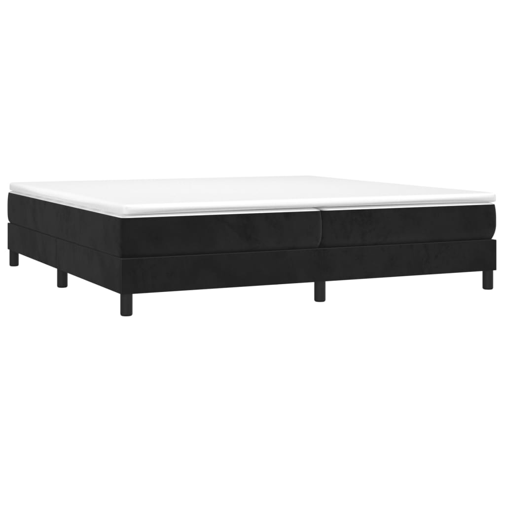 vidaXL Κρεβάτι Boxspring με Στρώμα Μαύρο 200x200 εκ. Βελούδινο
