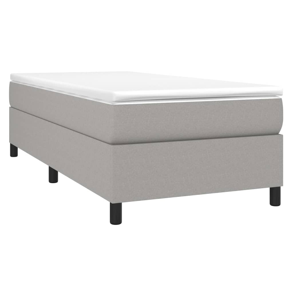 vidaXL Κρεβάτι Boxspring με Στρώμα Ανοιχτό Γκρι 80x200 εκ. Υφασμάτινο