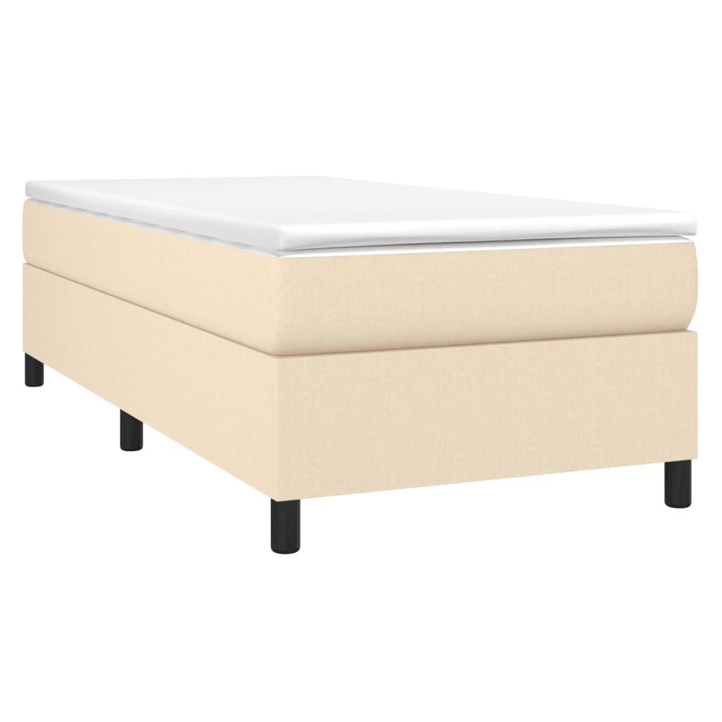 vidaXL Κρεβάτι Boxspring με Στρώμα Κρεμ 80 x 200 εκ. Υφασμάτινο