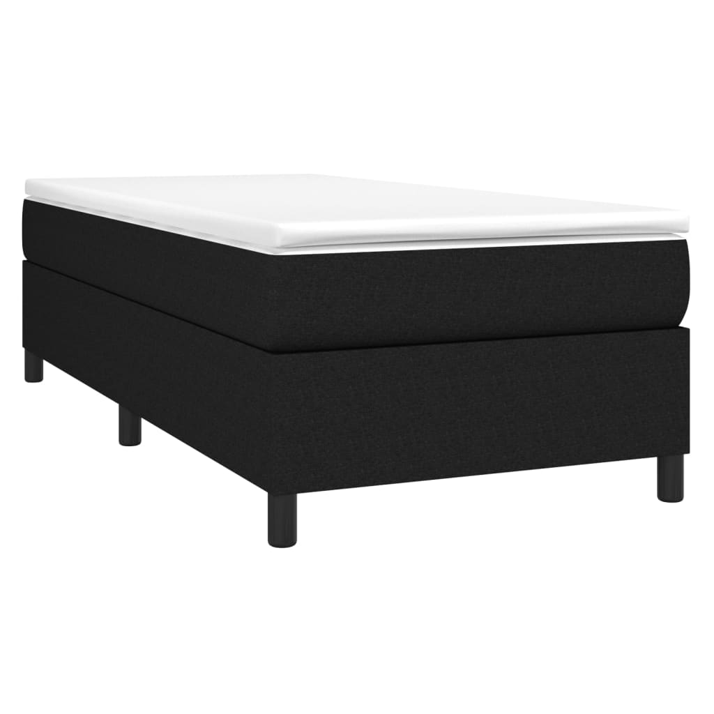 vidaXL Κρεβάτι Boxspring με Στρώμα Μαύρο 90x200 εκ. Υφασμάτινο