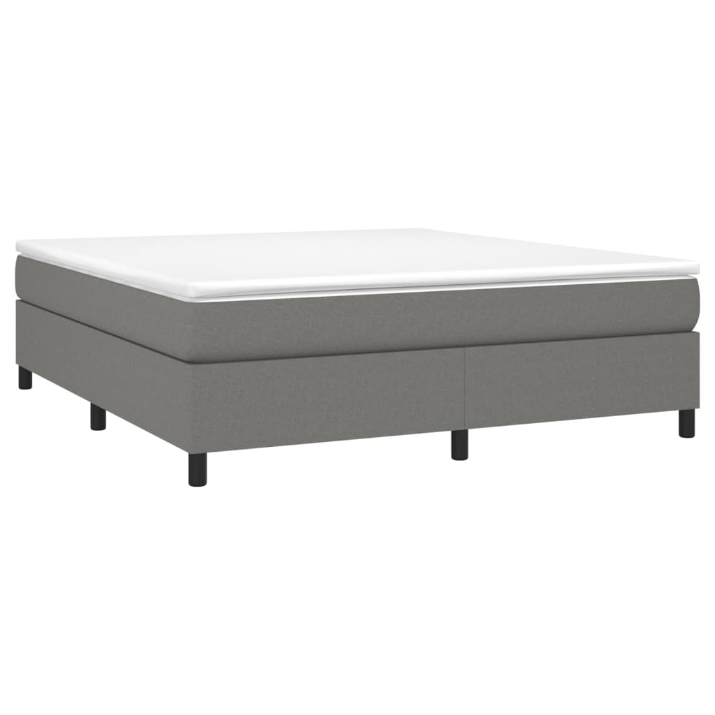 vidaXL Κρεβάτι Boxspring με Στρώμα Σκούρο Γκρι 180x200 εκ Υφασμάτιν
