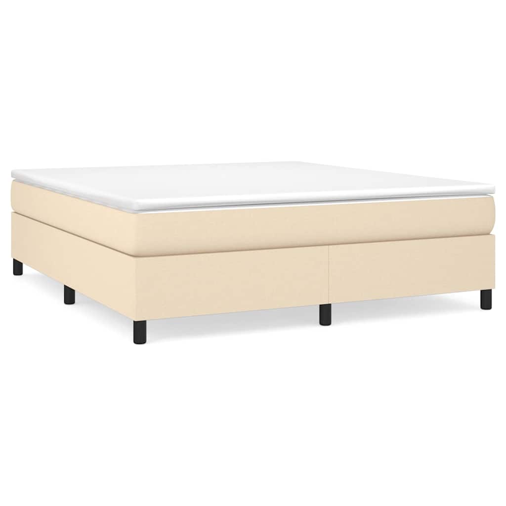 vidaXL Κρεβάτι Boxspring με Στρώμα Κρεμ 180x200 εκ. Υφασμάτινο