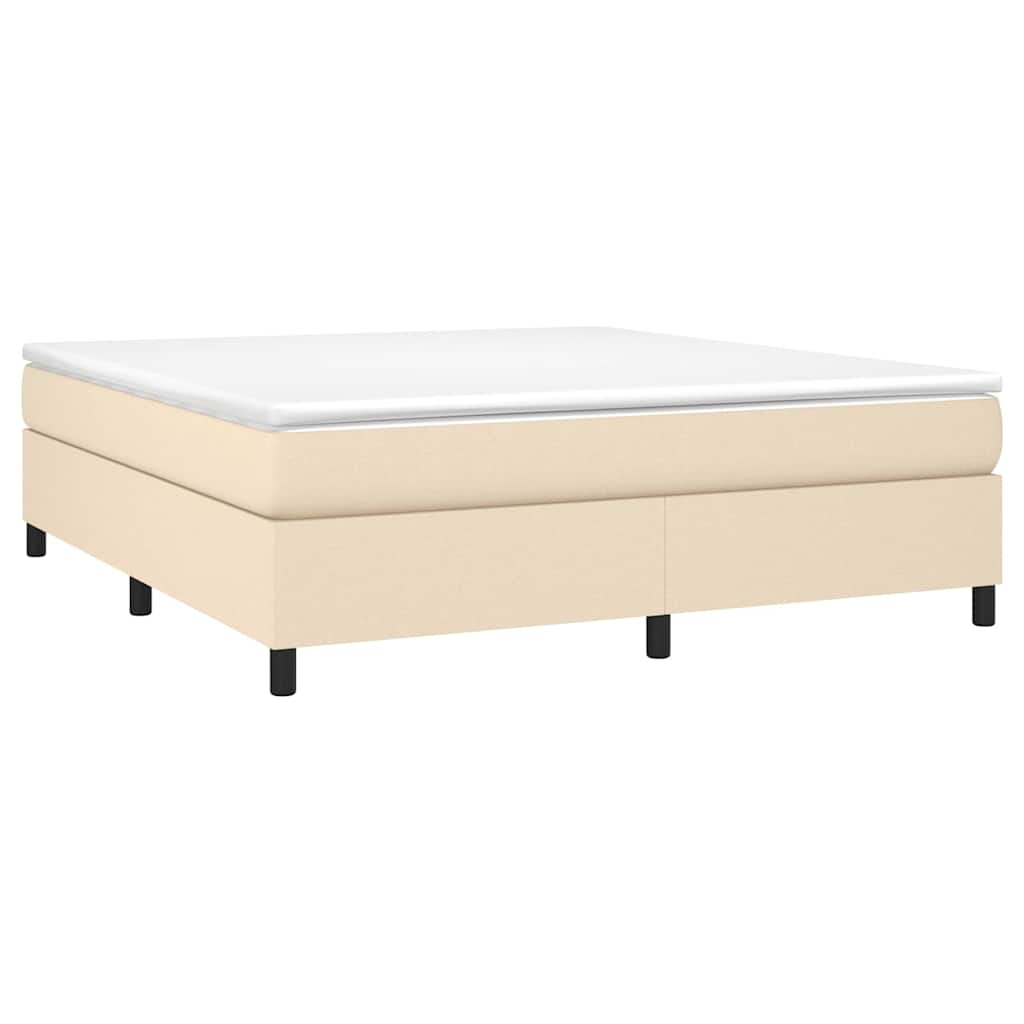 vidaXL Κρεβάτι Boxspring με Στρώμα Κρεμ 180x200 εκ. Υφασμάτινο