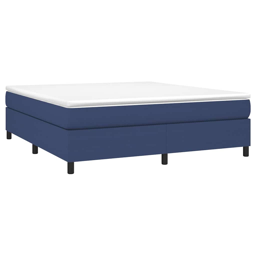 vidaXL Κρεβάτι Boxspring με Στρώμα Μπλε 180x200 εκ. Υφασμάτινο