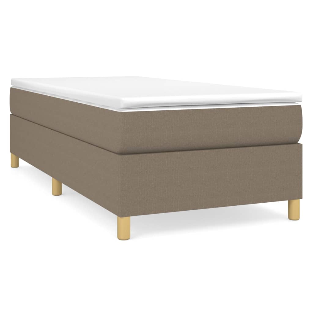 vidaXL Κρεβάτι Boxspring με Στρώμα Taupe 90x200 εκ. Υφασμάτινο