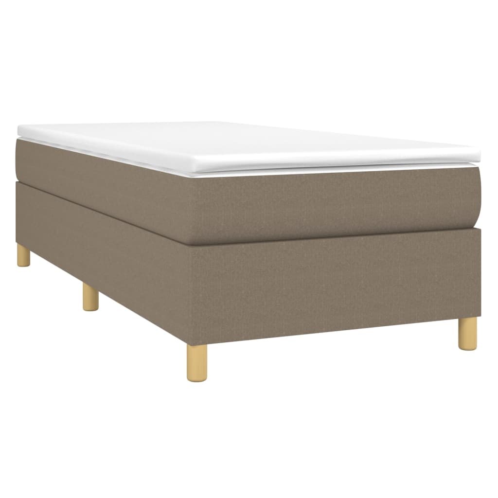 vidaXL Κρεβάτι Boxspring με Στρώμα Taupe 90x200 εκ. Υφασμάτινο