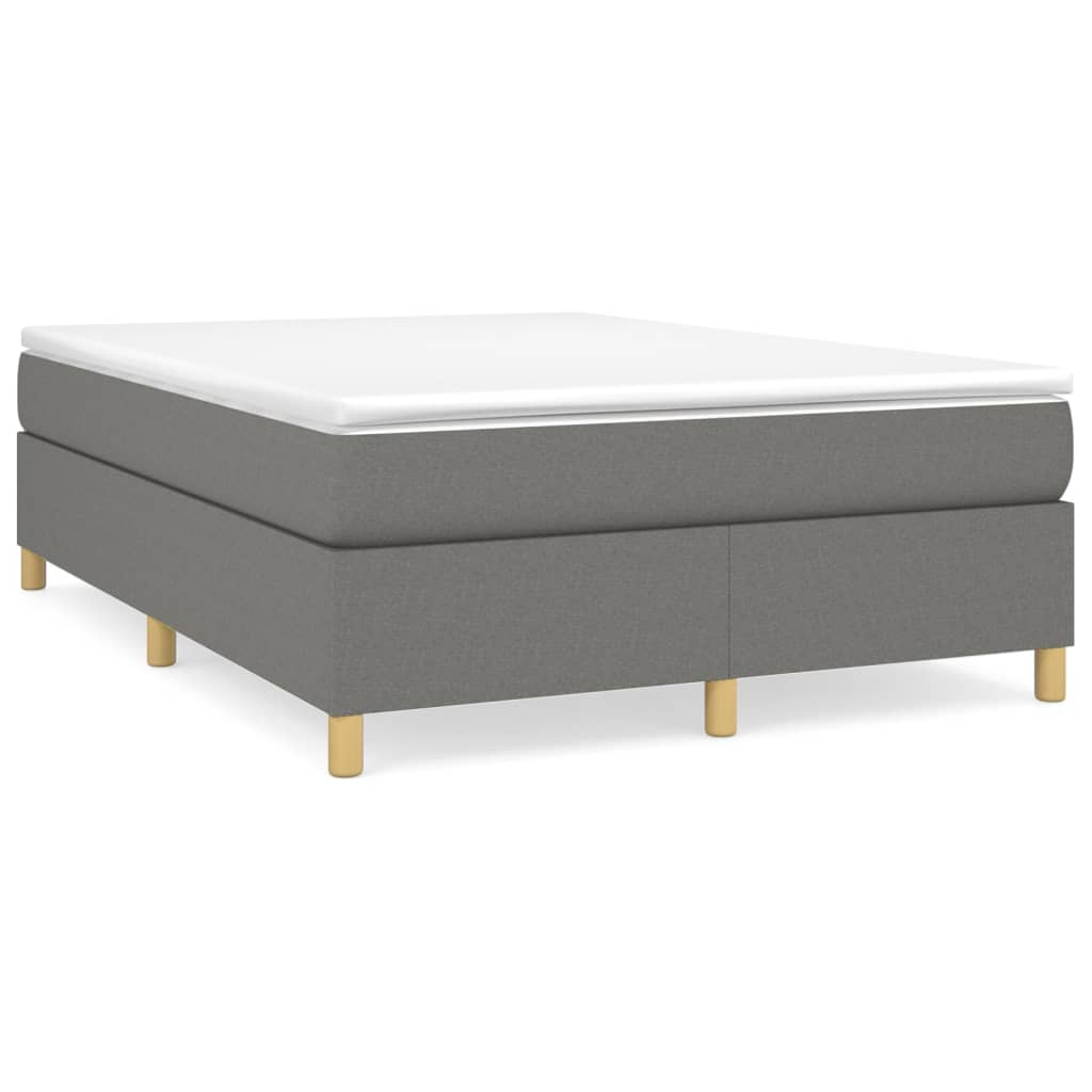 vidaXL Κρεβάτι Boxspring με Στρώμα Σκούρο Γκρι 140x200 εκ Υφασμάτινο