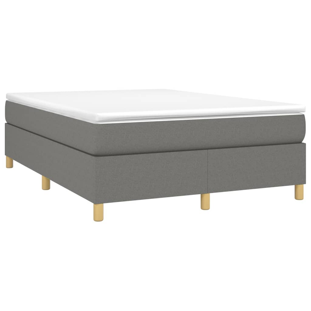vidaXL Κρεβάτι Boxspring με Στρώμα Σκούρο Γκρι 140x200 εκ Υφασμάτινο