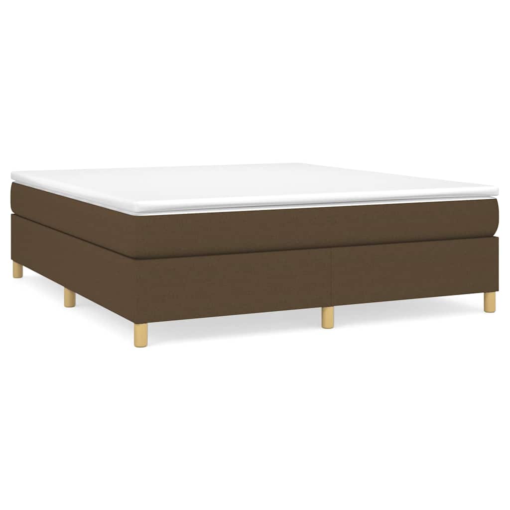 vidaXL Κρεβάτι Boxspring με Στρώμα Σκούρο Καφέ 180x200 εκ Υφασμάτινο
