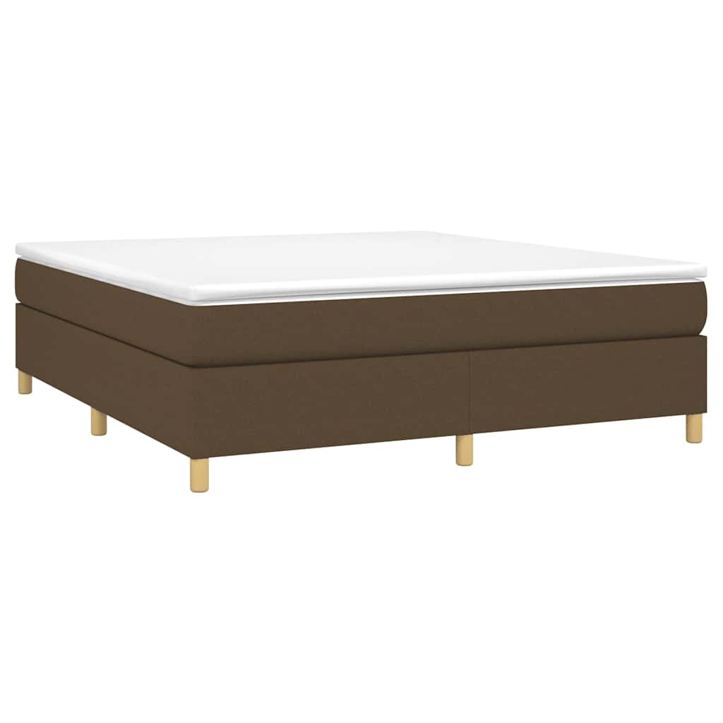 vidaXL Κρεβάτι Boxspring με Στρώμα Σκούρο Καφέ 180x200 εκ Υφασμάτινο