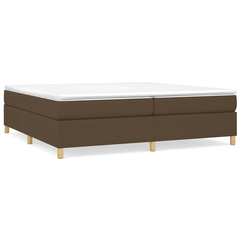vidaXL Κρεβάτι Boxspring με Στρώμα Σκούρο Καφέ 200x200 εκ. Υφασμάτινο