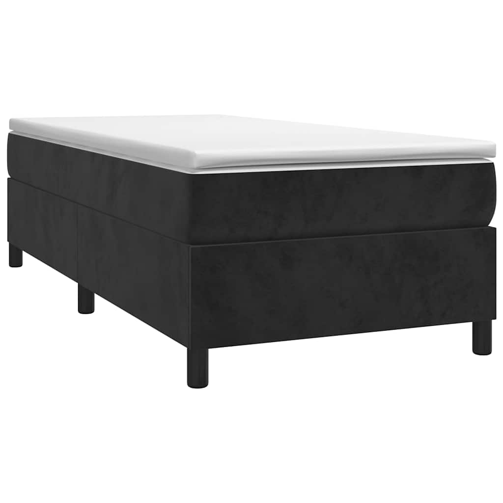 vidaXL Κρεβάτι Boxspring με Στρώμα Μαύρο 100x200 εκ. Βελούδινο