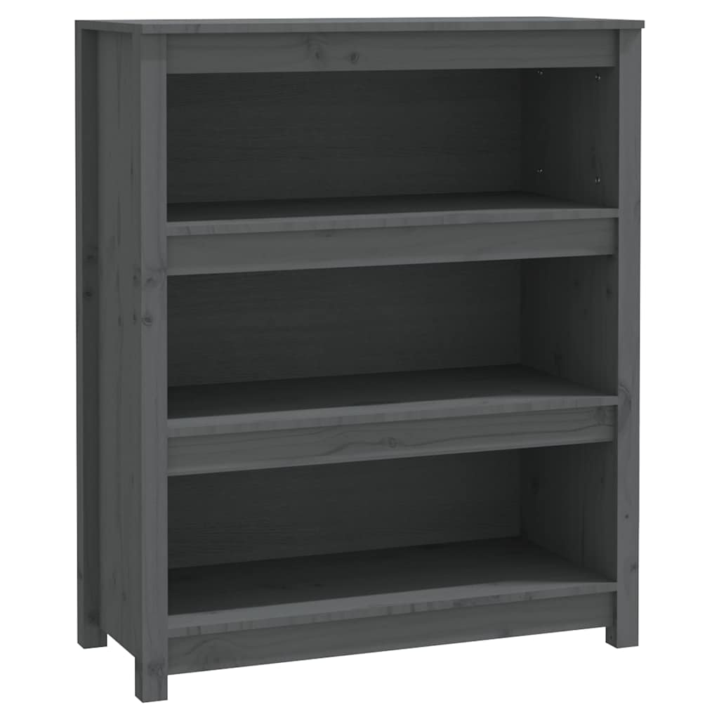 vidaXL Βιβλιοθήκη Γκρι 80x35x97 εκ. από Μασίφ Ξύλο Πεύκου