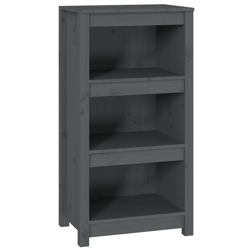 vidaXL Βιβλιοθήκη Γκρι 50 x 35 x 97 εκ. από Μασίφ Ξύλο Πεύκου