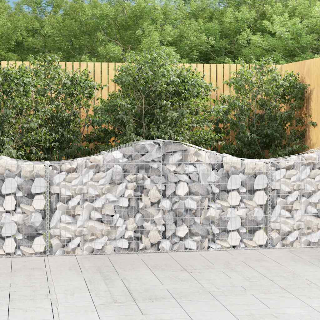 vidaXL Συρματοκιβώτια Τοξωτά 8 τεμ. 200x30x80/100 εκ. Γαλβαν. Ατσάλι