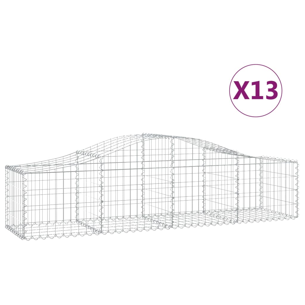 vidaXL Συρματοκιβώτια Τοξωτά 13 τεμ. 200x50x40/60 εκ. Γαλβαν. Ατσάλι