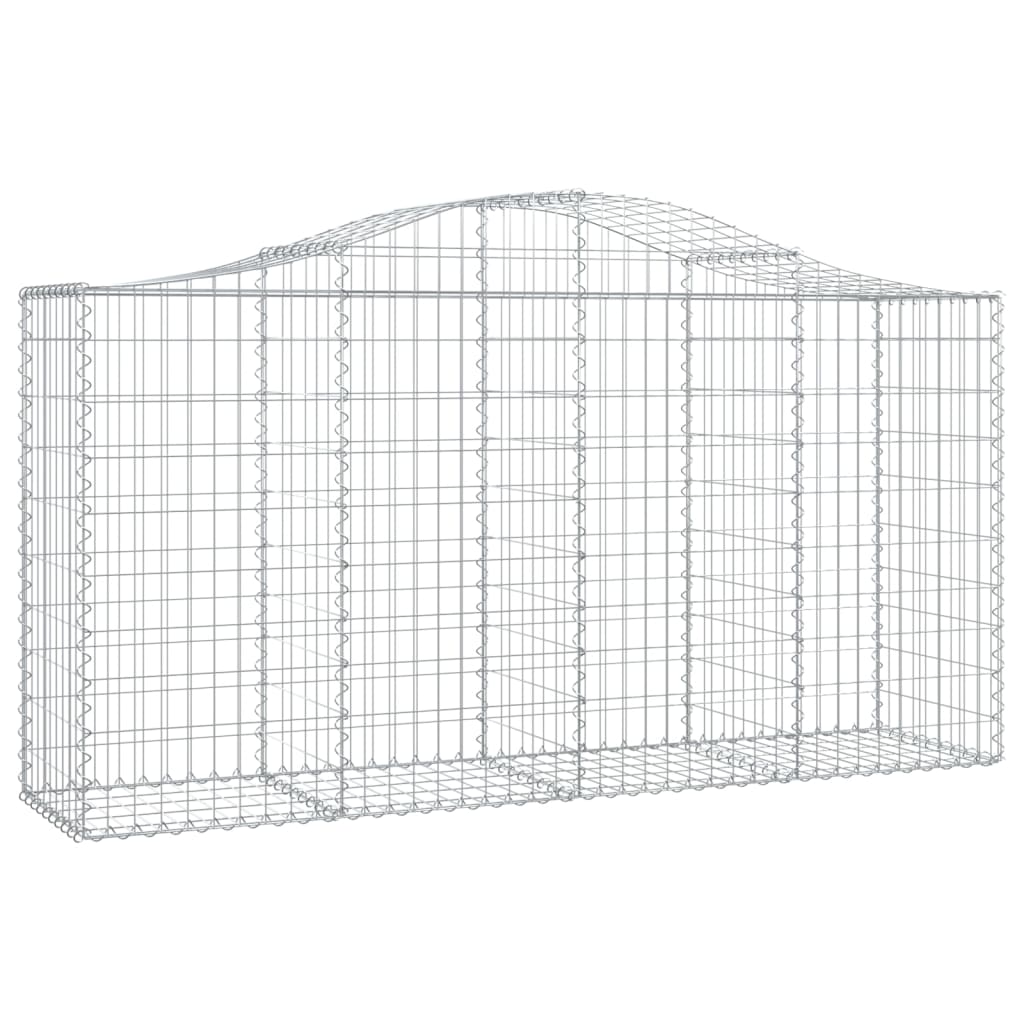 vidaXL Συρματοκιβώτια Τοξωτά 15 τεμ. 200x50x100/120 εκ. Γαλβαν. Ατσάλι