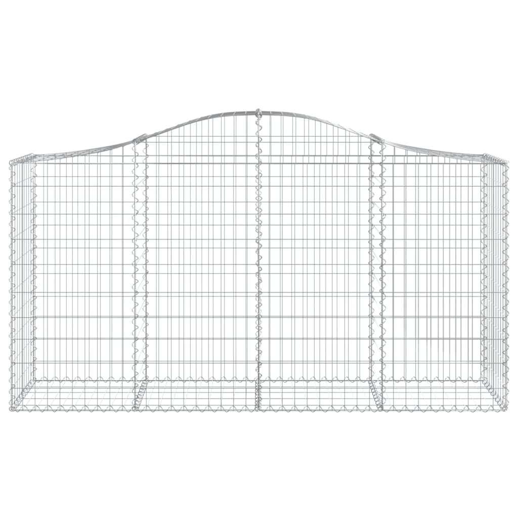 vidaXL Συρματοκιβώτια Τοξωτά 15 τεμ. 200x50x100/120 εκ. Γαλβαν. Ατσάλι